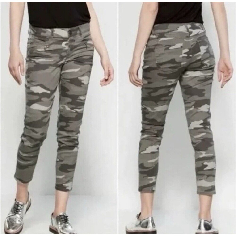 Democracy Green Camo Freedom Ab Technology Stretch Ankle Skinny Jeans Size 10 Z1